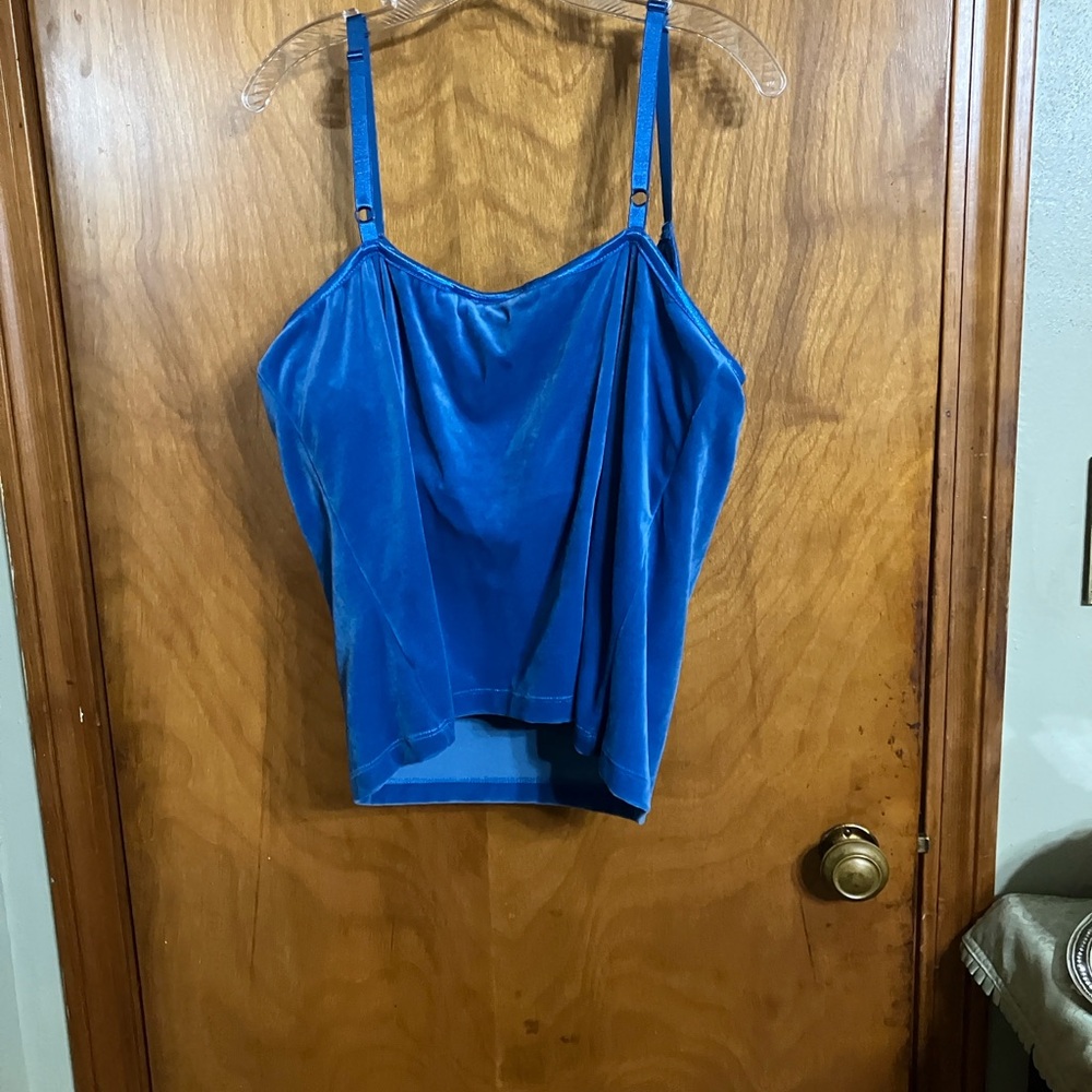 Fashion Bug Royal Blue Velvet Cami with Adjustable Straps - Picture 3 of 4